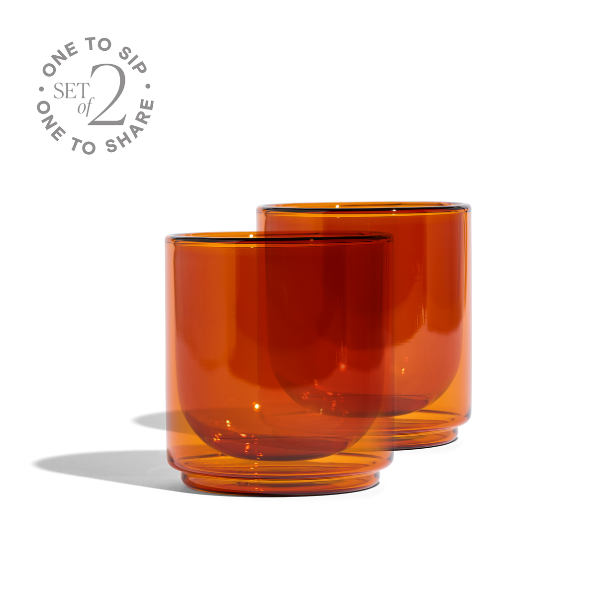 Cove 10oz Glass Tumbler - Set of 2 - Amber