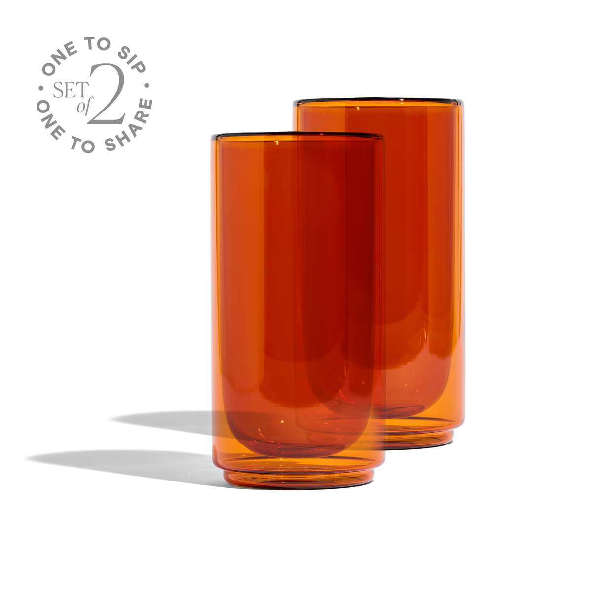 Cove 16oz Glass Pint - Set of 2 - Amber