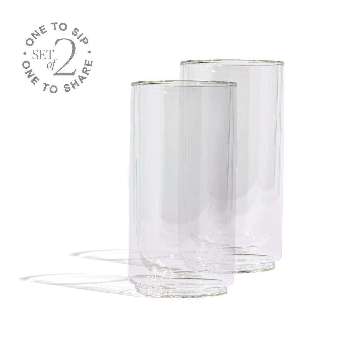 Cove 16oz Glass Pint - Set of 2 - Clear