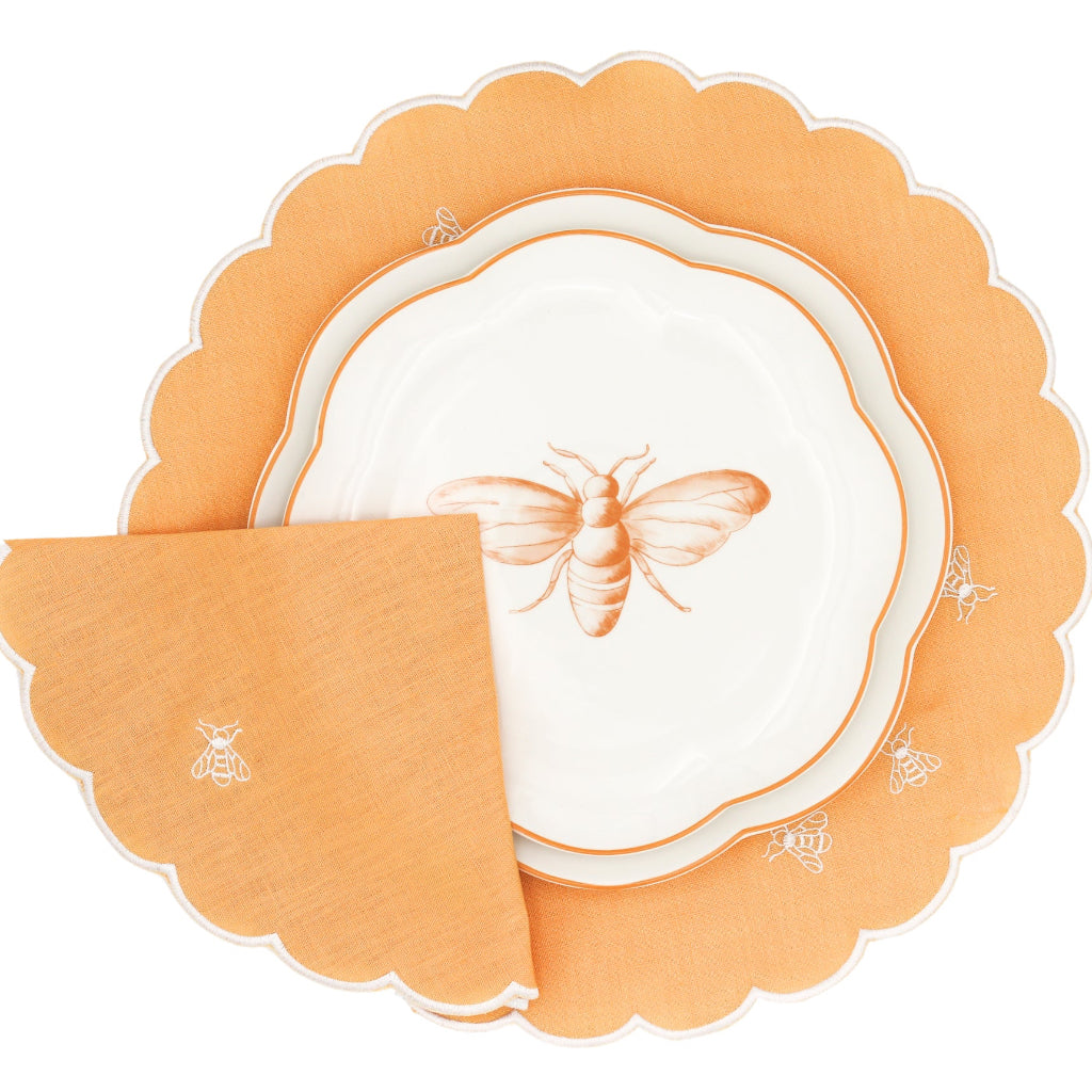 Bumble Homecoming Scalloped Ceramic Starter Plates – Case of 12 (+3 Bonus Plates)
