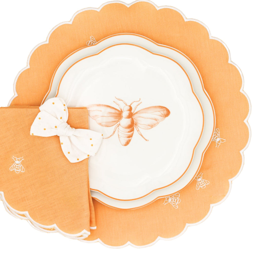 Bumble Homecoming Scalloped Ceramic Starter Plates – Case of 12 (+3 Bonus Plates)