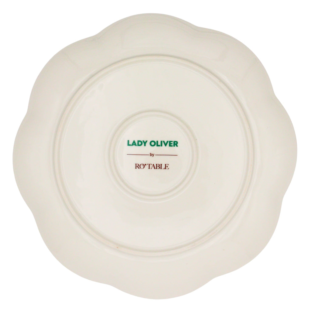 Bumble Voyage Scalloped Ceramic Dinner Plates – Case of 12 (+3 Bonus Plates)