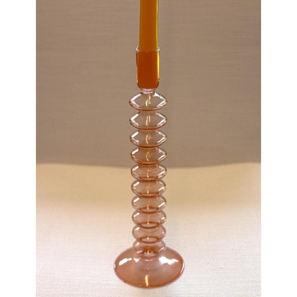 Coraline Peach Glass Candle Holders – Case of 12