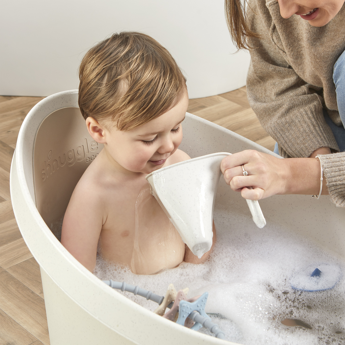 Shnuggle Toddler Bath Tub | Big Bath for bigger kids | Child bathtub seat support | Fits in shower and adult bath