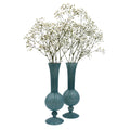 Frosted Blue Haze Glass Vases – Pair
