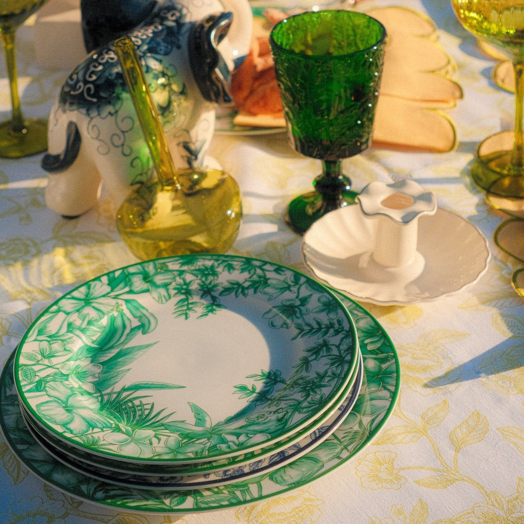 Monsoon Verdant Porcelain Dinner Plates – Case of 12 (+3 Bonus Plates)